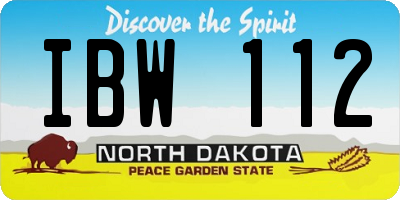 ND license plate IBW112