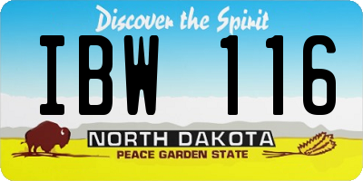 ND license plate IBW116