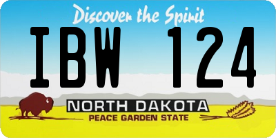 ND license plate IBW124