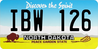 ND license plate IBW126