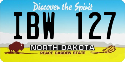 ND license plate IBW127