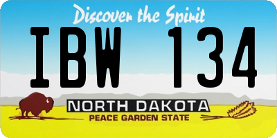 ND license plate IBW134