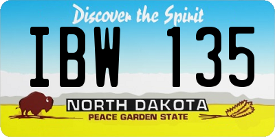 ND license plate IBW135