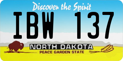 ND license plate IBW137