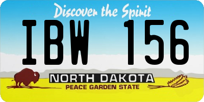 ND license plate IBW156
