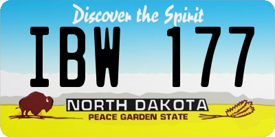 ND license plate IBW177
