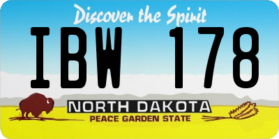 ND license plate IBW178