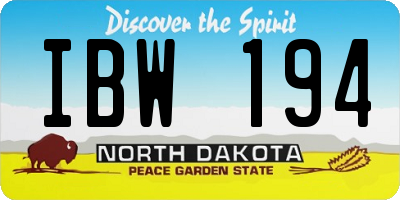 ND license plate IBW194