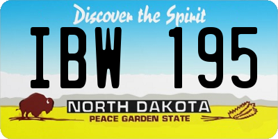 ND license plate IBW195