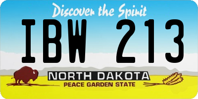 ND license plate IBW213