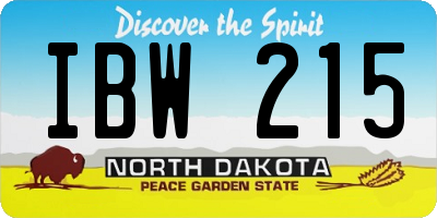 ND license plate IBW215