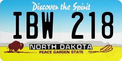 ND license plate IBW218