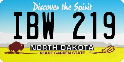 ND license plate IBW219