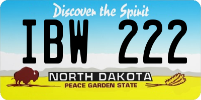 ND license plate IBW222