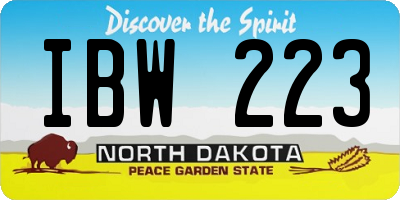 ND license plate IBW223