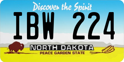 ND license plate IBW224