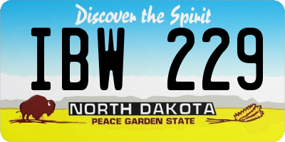 ND license plate IBW229