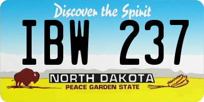 ND license plate IBW237