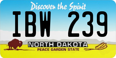 ND license plate IBW239