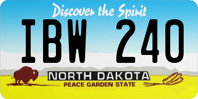 ND license plate IBW240