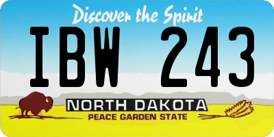 ND license plate IBW243