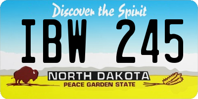 ND license plate IBW245