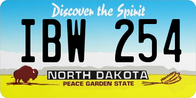 ND license plate IBW254