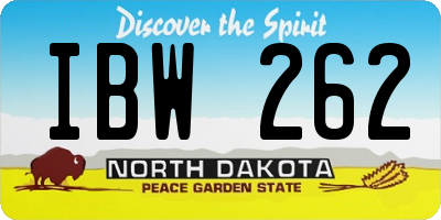 ND license plate IBW262