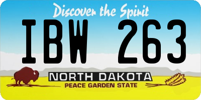 ND license plate IBW263