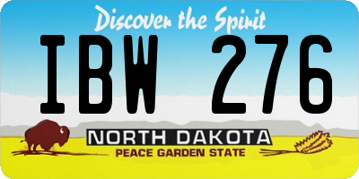 ND license plate IBW276