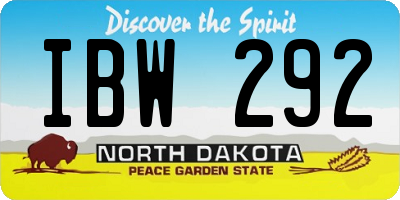 ND license plate IBW292