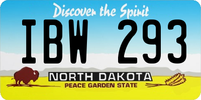 ND license plate IBW293