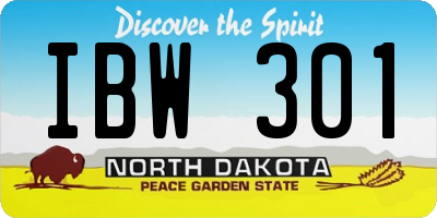 ND license plate IBW301
