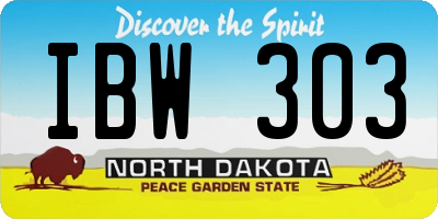 ND license plate IBW303
