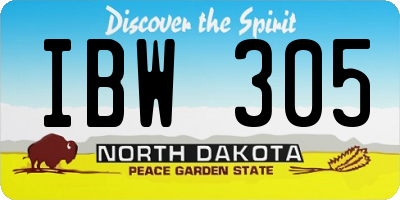 ND license plate IBW305