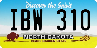 ND license plate IBW310