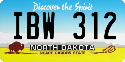 ND license plate IBW312