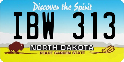 ND license plate IBW313