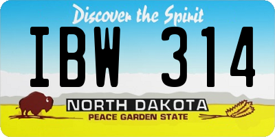 ND license plate IBW314