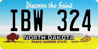 ND license plate IBW324