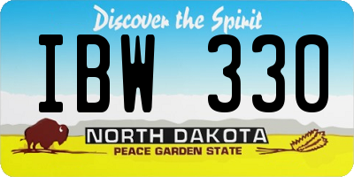ND license plate IBW330