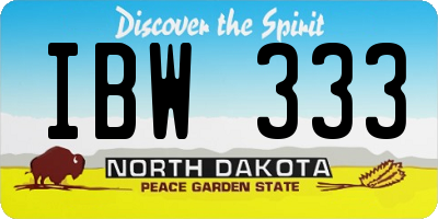 ND license plate IBW333