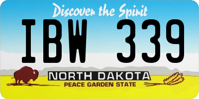 ND license plate IBW339