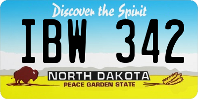 ND license plate IBW342