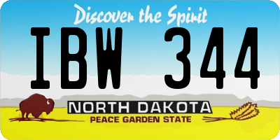 ND license plate IBW344