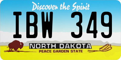 ND license plate IBW349