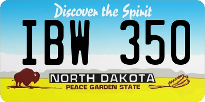 ND license plate IBW350