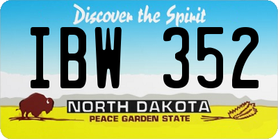 ND license plate IBW352
