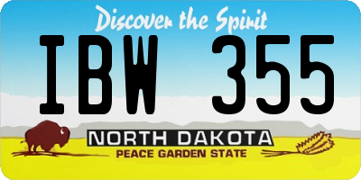 ND license plate IBW355