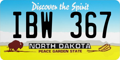 ND license plate IBW367